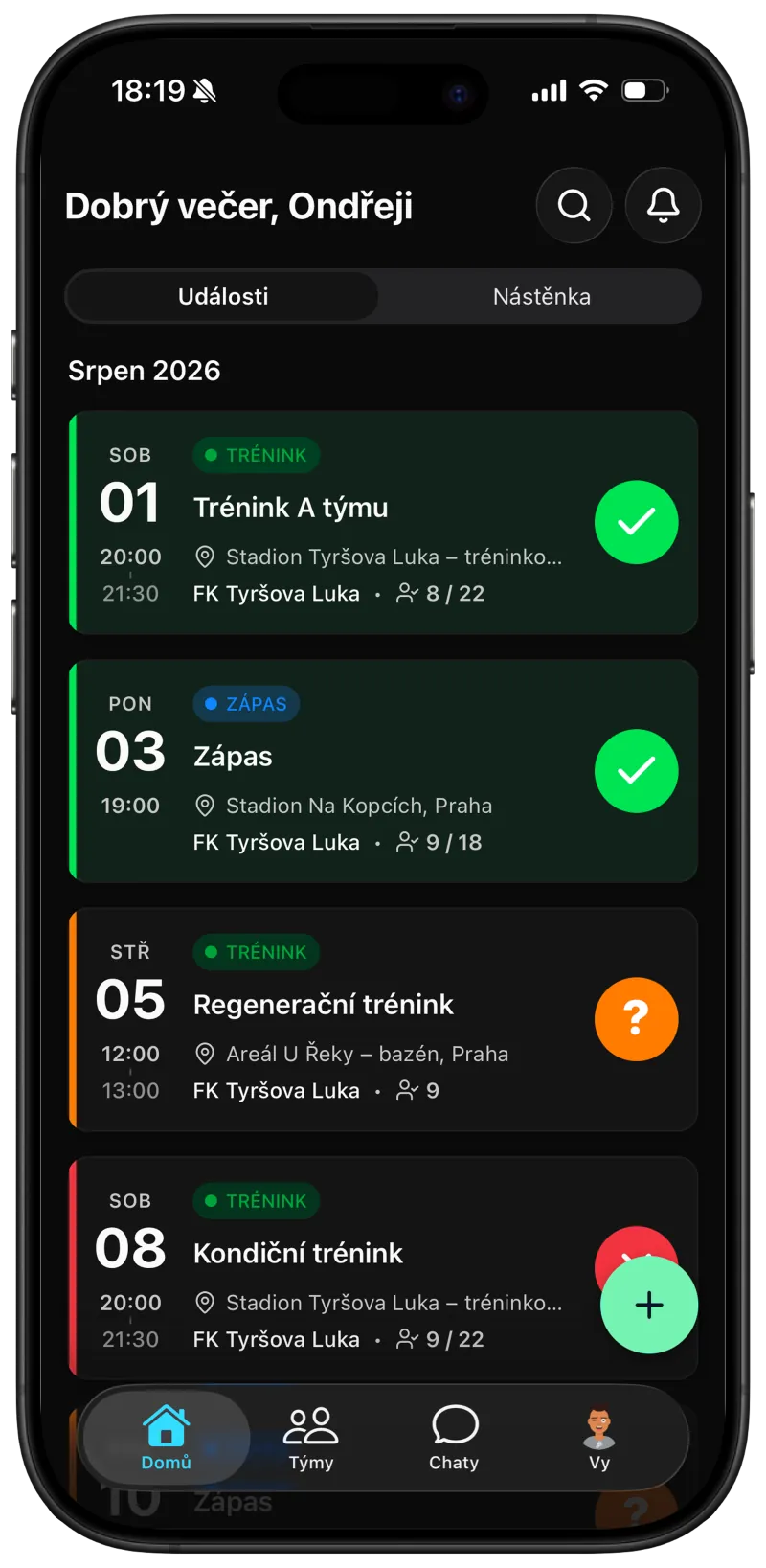 Plánování událostí